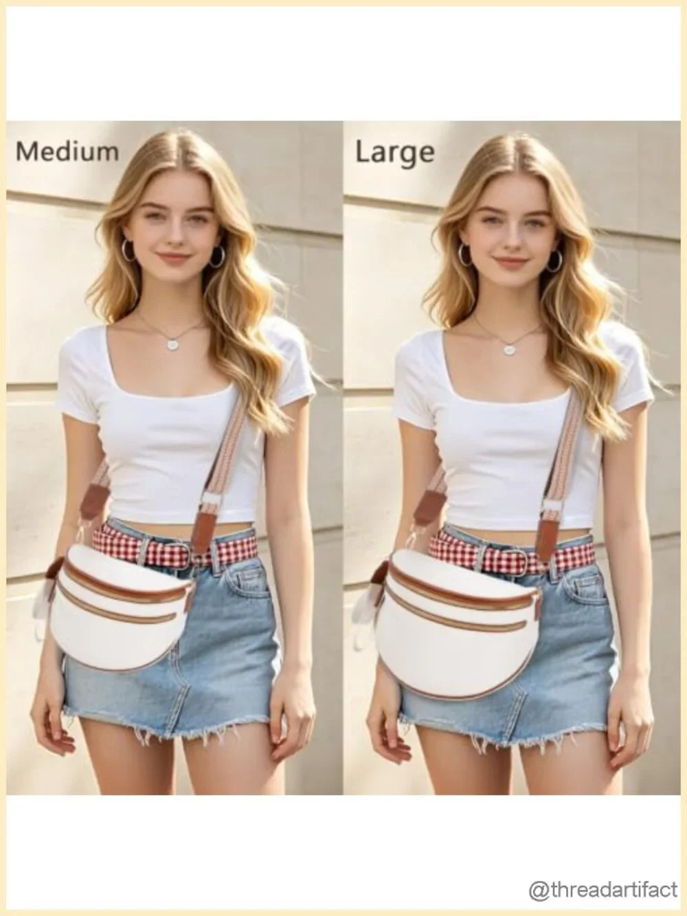 Large PU Leather Crossbody Sling Bag with Adjustable Strap